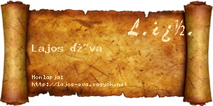Lajos Éva névjegykártya