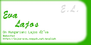 eva lajos business card